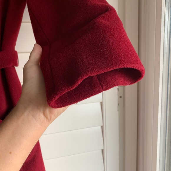 ModCloth x Collectif Coat Small UK 10 Vintage-Inspired Embroidered Cranberry - Picture 6 of 16